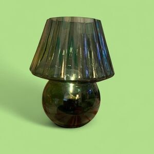 Glass Mushroom Table Lamp in Smoky Green